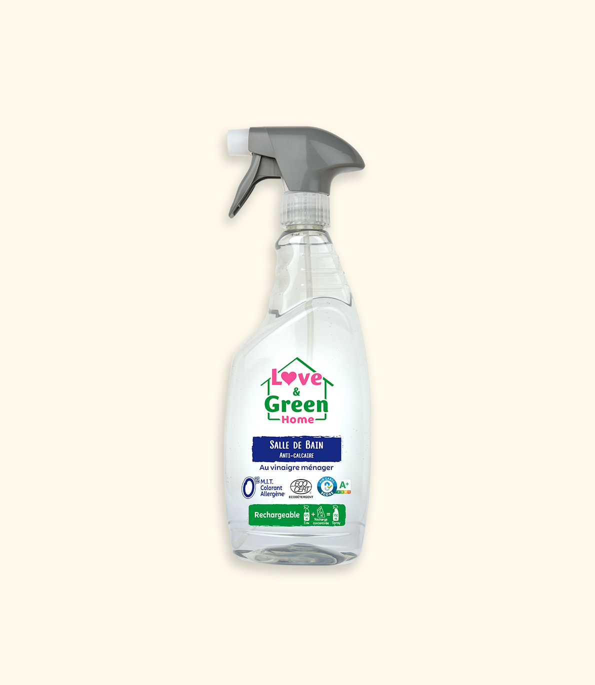 Love &amp; Green Home Ecologische anti-kalk badkamerreiniger met huishoudazijn - 750ml