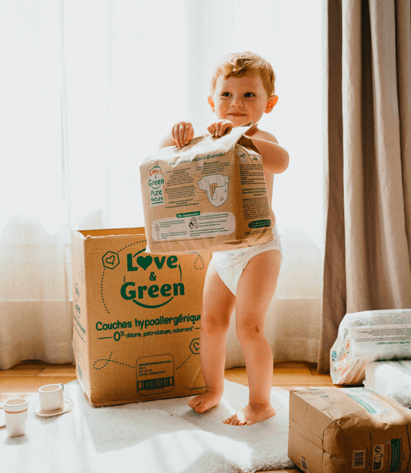 Kit naissance Love & Green - 1 paquet de T1 + 1 paquet de