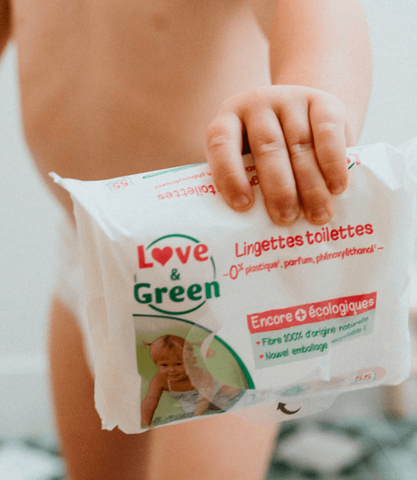 Lingettes toilettes sans parfum Love & Green